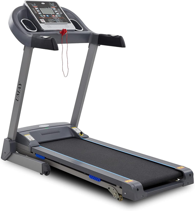 Foldable Treadmill with Incline, Portable Treadmills for Home Fitness, 9 MPH Walking & Running Treadmill with 16.5" Wide Running Area and Bluetooth Spax App