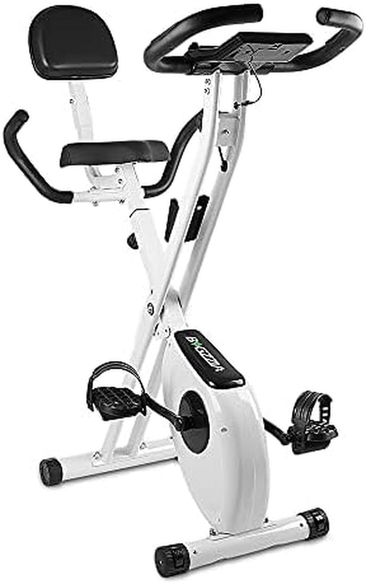 Exercise Bike, Upright and Foldable Stationary Bike with Magnetic Resistance/Lcd Monitor/Pulse Sensors,Fitness Exercise for Home Gym