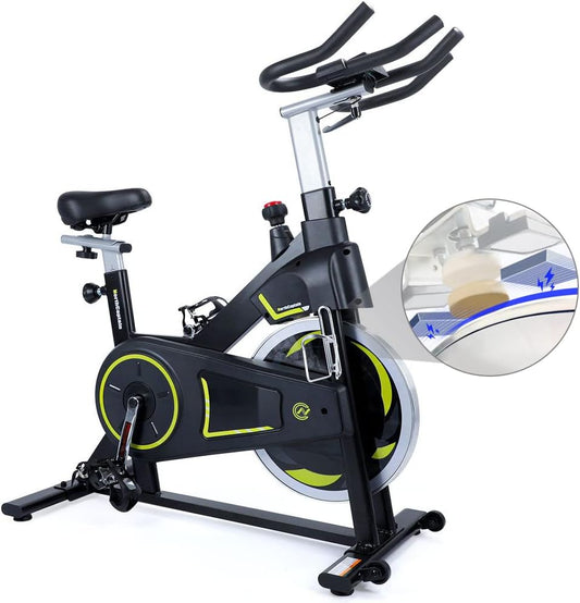Indoor Cycling Bike, Stationary Exercise Bike, Magnetic Resistance Exercise Bike with Ipad Mount & Comfortable Seat Cushion