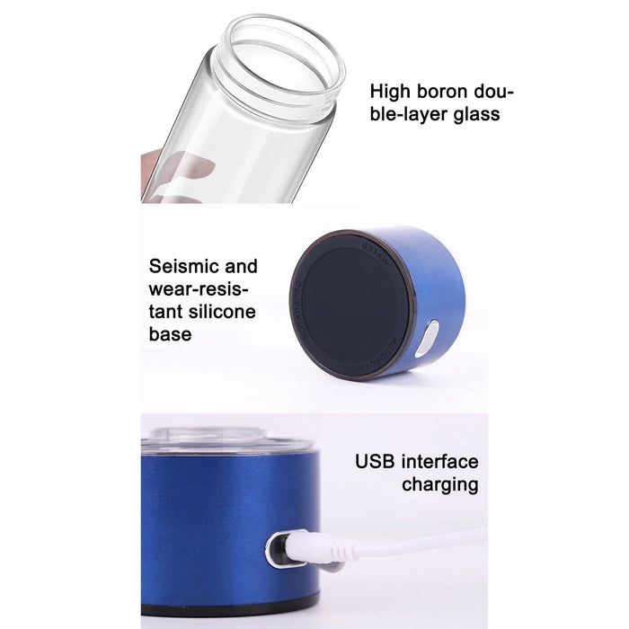 Upgrated Hydrogen Water Bottle, Portable Hydrogen Water Bottle Generator, Rechargeable Hydrogen Water Ionizer Machine for Home Office Travel