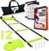 Pro Agility Ladder and Cones - Speed and Agility Training Set with 15 Ft Fixed-Rung Ladder & 12 Cones for Soccer, Football, Sports, Exercise, Workout, Footwork Drills - Includes Heavy Duty Carry Bag