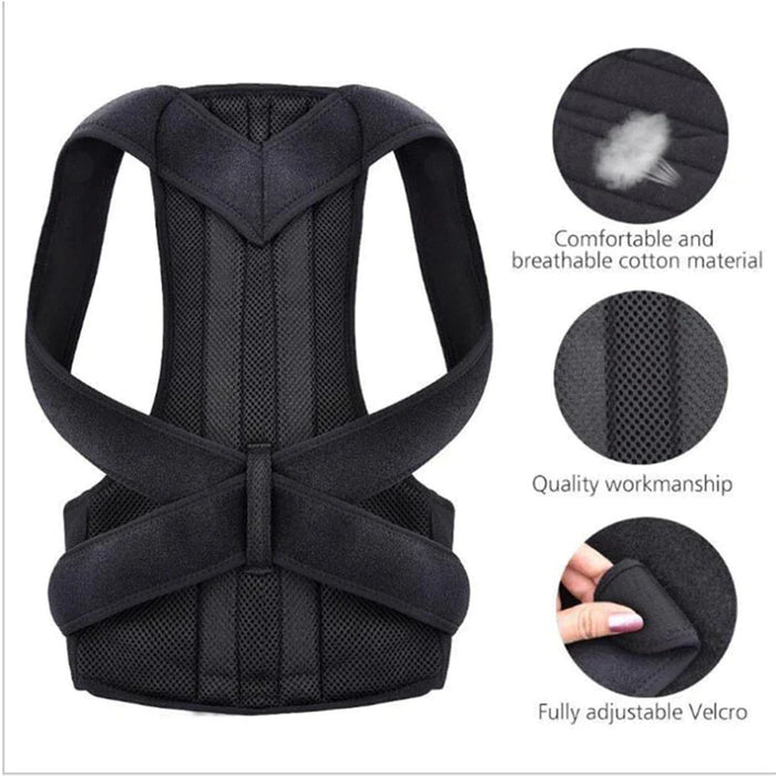 Adjustable Posture Corrector Low Back Support Shoulder Brace Belt for Men Women