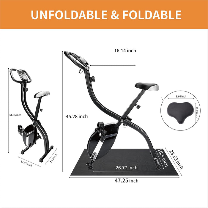 Stationary Bikes Folding Magnetic Upright Exercise Bikew/Lcd Screen, Adjustable Comfortable Seat, for Home Office Useonary Bikes Folding Upright Exercise Bike