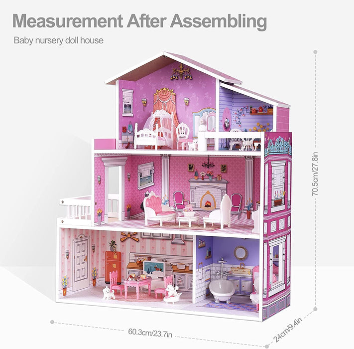 ROBOTIME 3 Levels Wooden Dollhouse