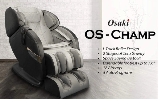 OS Champ Zero Gravity Full Body Massage Chair Recliner, Cream/Taupe