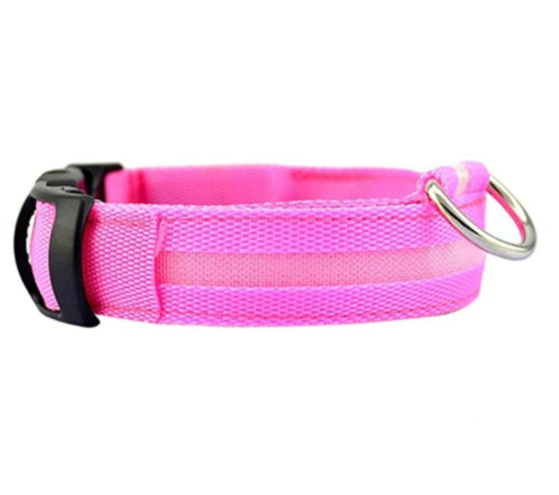 LED Light up Dog Collar Pet Night Safety Bright Flashing Adjustable Nylon Leash