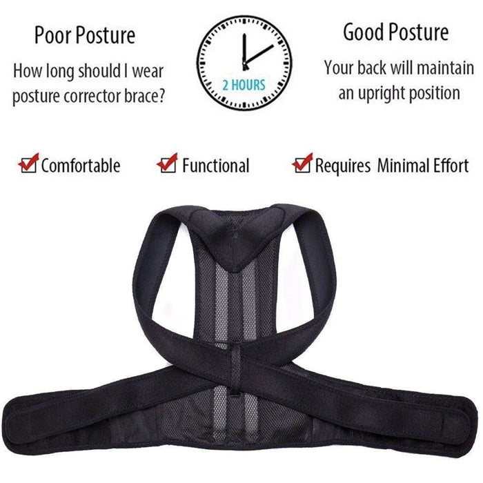 Adjustable Posture Corrector Low Back Support Shoulder Brace Belt for Men Women