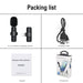 Professional Wireless Lavalier Lapel Microphone for Iphone, Ipad - Cordless Omnidirectional Condenser Recording Mic for Interview Video Podcast Vlog Youtube