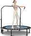 40/48" Foldable Mini Trampoline,550Lbs Max Load,Rebounder Trampoline for Adults with Adjustale Foam Bar&Resistance Ropes,Upgraded Bungee Cords,Fitness Trampoline Indoor/Outdoor