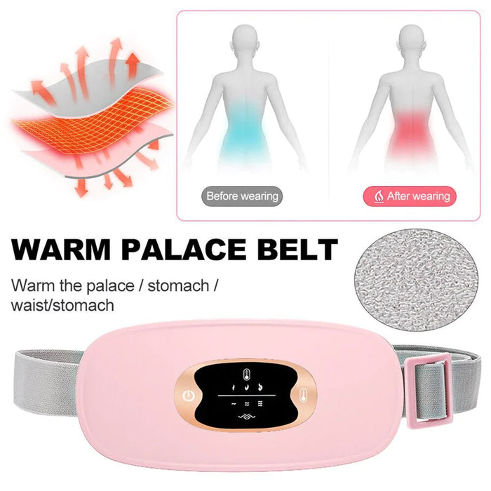 Electric Heating Menstrual Pad Belt – Vibration & Heat for Period Pain Relief