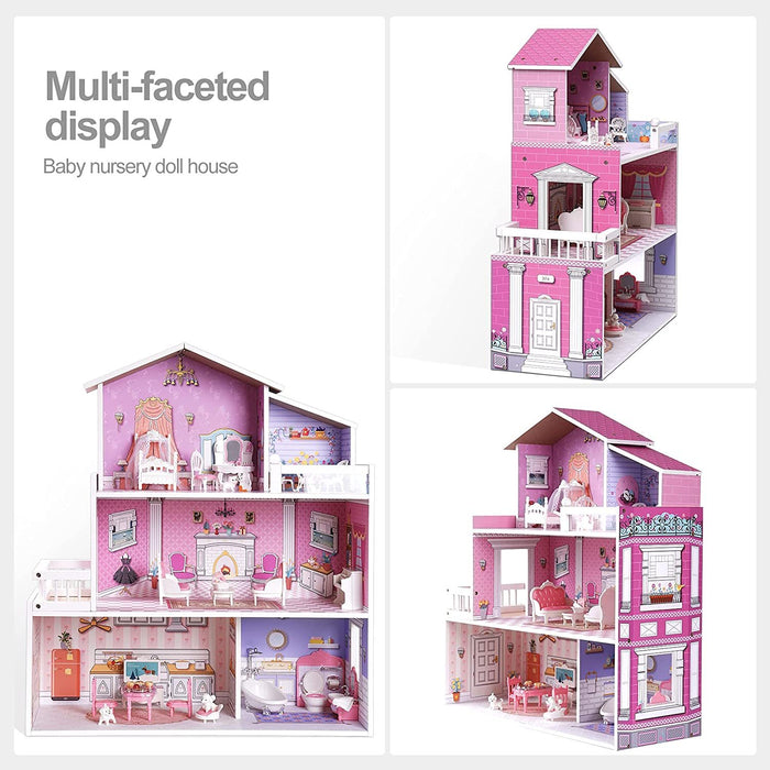 ROBOTIME 3 Levels Wooden Dollhouse