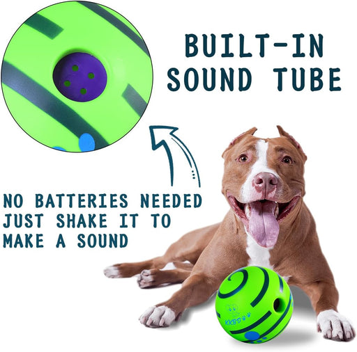 Wobble Giggle Ball for Dogs, Interactive Dog Toys for Boredom, Durable Wobble Ball, Fun Giggle Sounds Wiggle Ball, Active Rolling Ball for Large Dogs-5.12 Inch