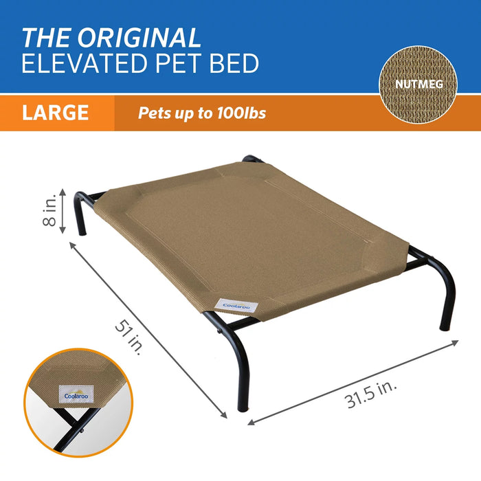 The Original  Elevated Pet Dog Bed for Indoors & Outdoors, Large, Nutmeg