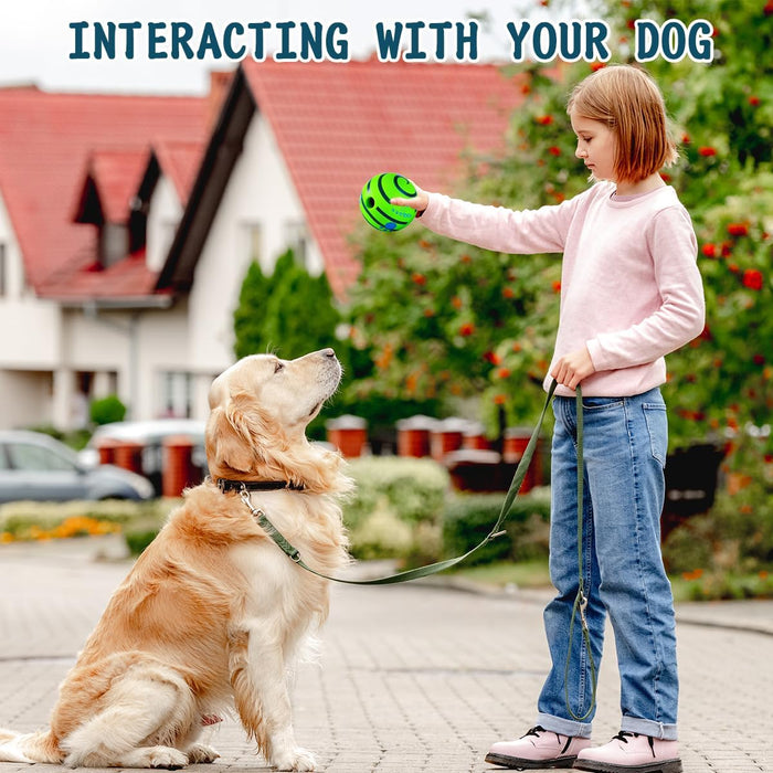 Wobble Giggle Ball for Dogs, Interactive Dog Toys for Boredom, Durable Wobble Ball, Fun Giggle Sounds Wiggle Ball, Active Rolling Ball for Large Dogs-5.12 Inch