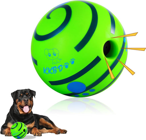 Wobble Giggle Ball for Dogs, Interactive Dog Toys for Boredom, Durable Wobble Ball, Fun Giggle Sounds Wiggle Ball, Active Rolling Ball for Large Dogs-5.12 Inch