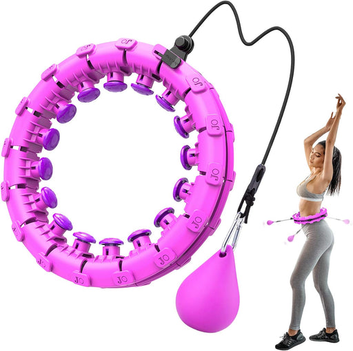 Smart Weighted Hoop, Adults Fitness Hoop, Wide Adjustable Exercise Hoop with 360 Degree Massage for Adults & Children Weight Loss