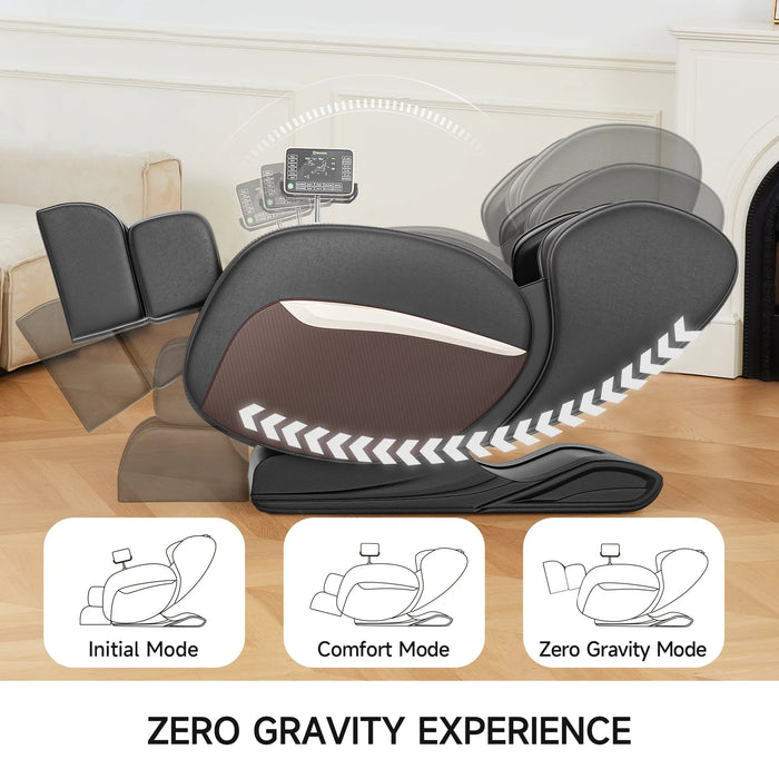 Zero Gravity Massage Chair, Shiatsu Massage Relaxation Recliner with Heating and Bluetooth, Brown