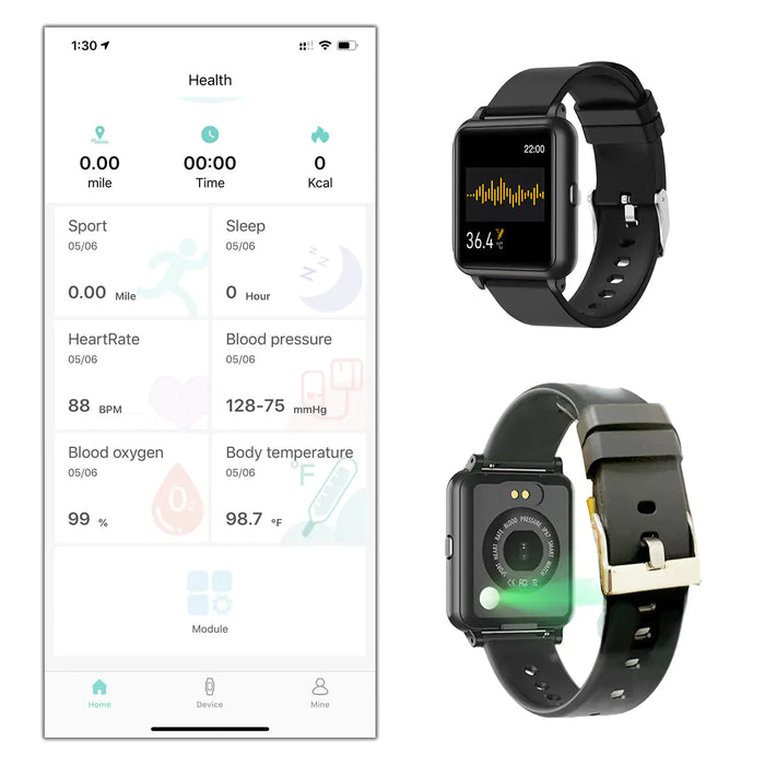 OXITEMP Smart Watch – All-in-One Oximeter, Thermometer, and Health Tracker