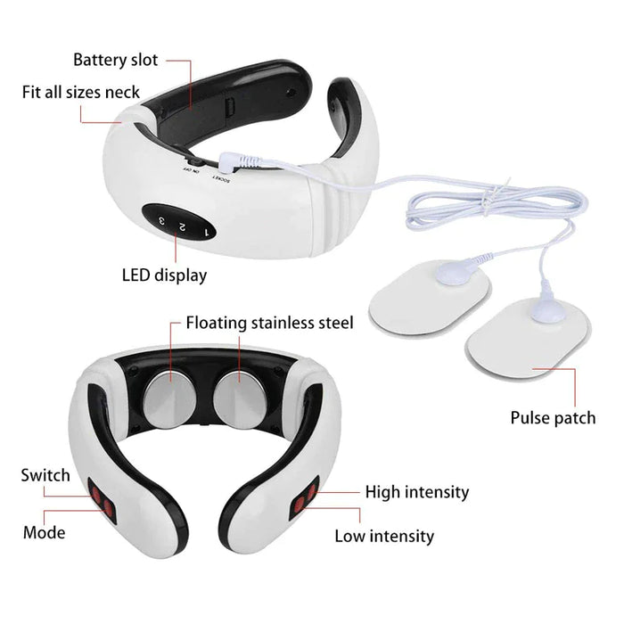 Electric Neck Massager - Pulse & Magnetic Therapy for Instant Pain Relief