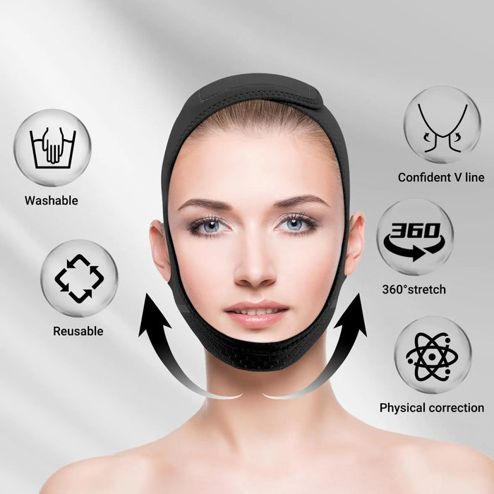 Reusable V-Line Lifting Mask with Chin Strap – Sculpt & Define Your Jawline