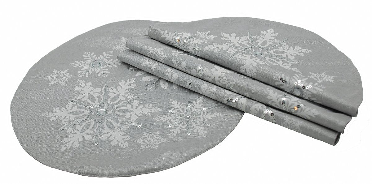 Glistening Snow Round Placemats, Set of 4