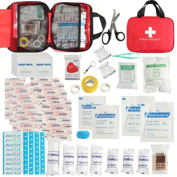 173pcs Large First Aid Kit – Emergency Supplies for Outdoor Adventures & Home Use