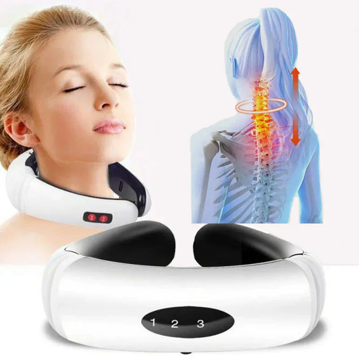 Electric Neck Massager - Pulse & Magnetic Therapy for Instant Pain Relief