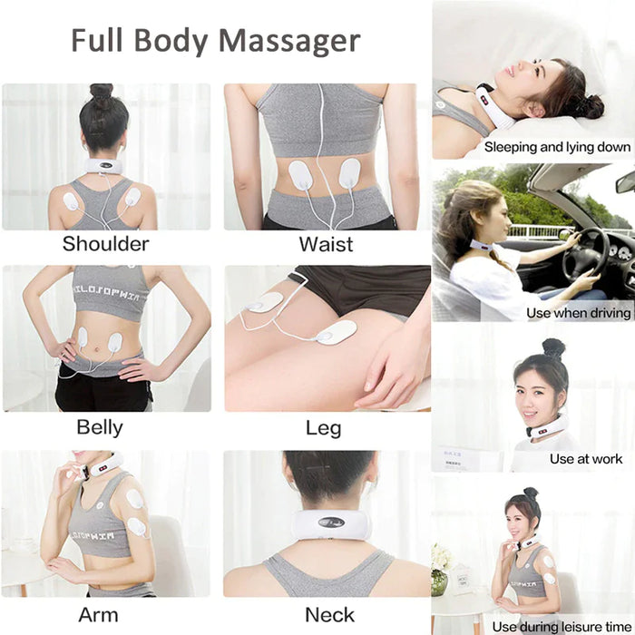 Electric Neck Massager - Pulse & Magnetic Therapy for Instant Pain Relief