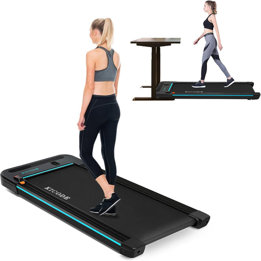 Under Desk Electric Treadmill, Portable Treadmill, Walking Pad Slim Treadmill with Bluetooth Speaker, Remote Control and LED Display, Walking Jogging Machine for Home Office Use