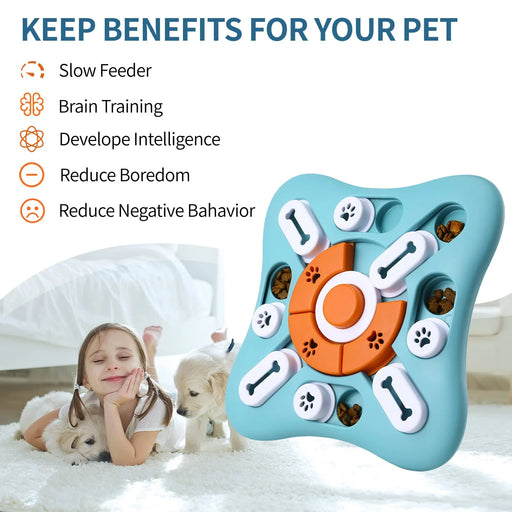 Dog Puzzle Toys, Treat Dispensing Dog Enrichment Toys for IQ Training and Brain Stimulation, Interactive Mentally Stimulating Toys as Gifts for Puppies, Cats, Dogs