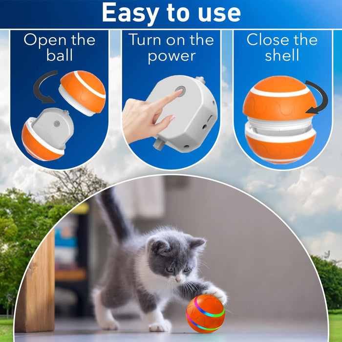 Automatic Dog Ball Toy - USB Rechargeable, Dual Mode, Soft Exterior & PC Interior - for Small Breeds