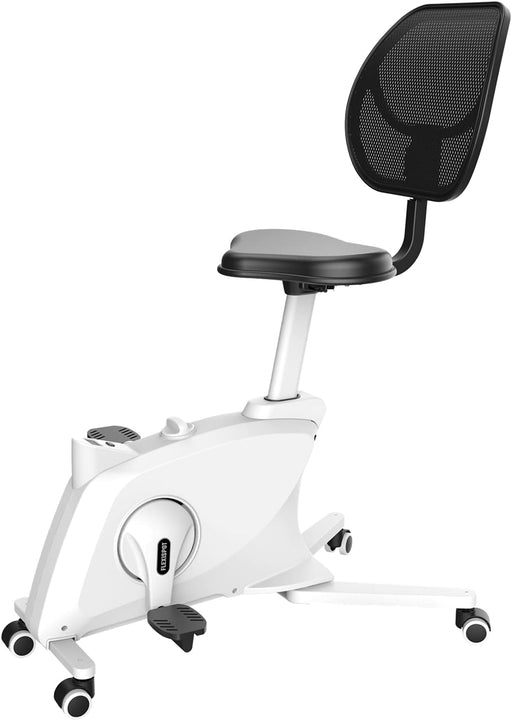 Sit2Go Desk Chair Fitness Chair Adjustable Exercise Workstation Cycle Desk Bike for Home and Office, White - Pro