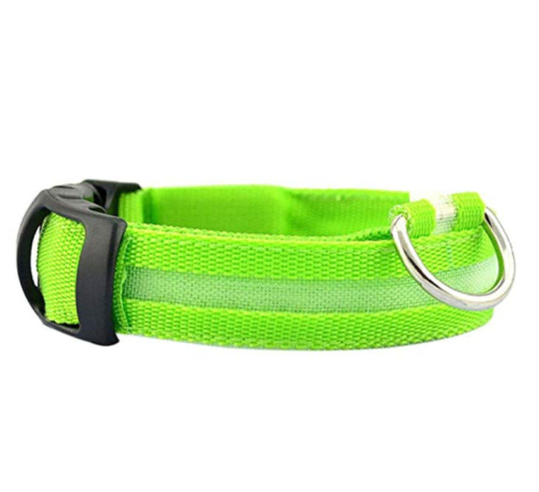 LED Light up Dog Collar Pet Night Safety Bright Flashing Adjustable Nylon Leash