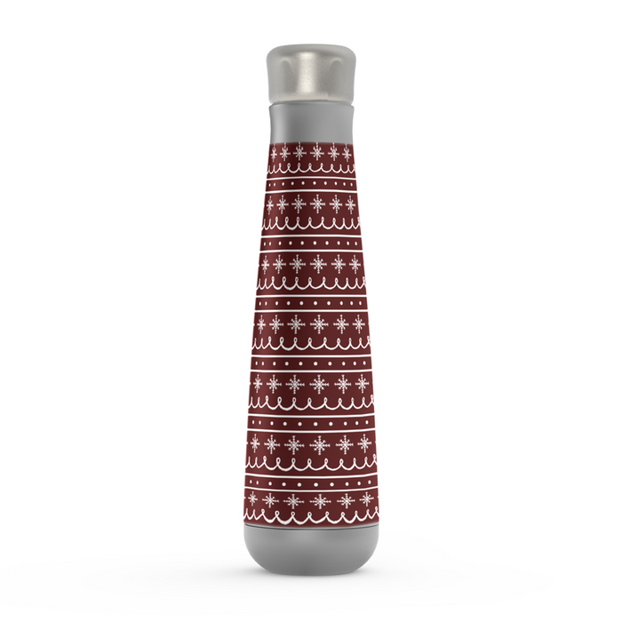 Red Snowflake Pattern Peristyle Water Bottle