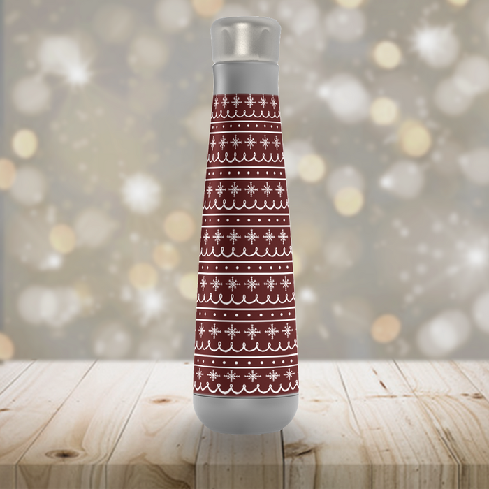 Red Snowflake Pattern Peristyle Water Bottle