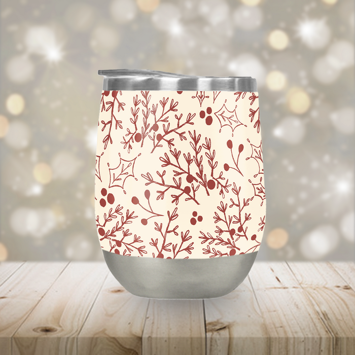 Red Christmas Branch Stemless Tumbler