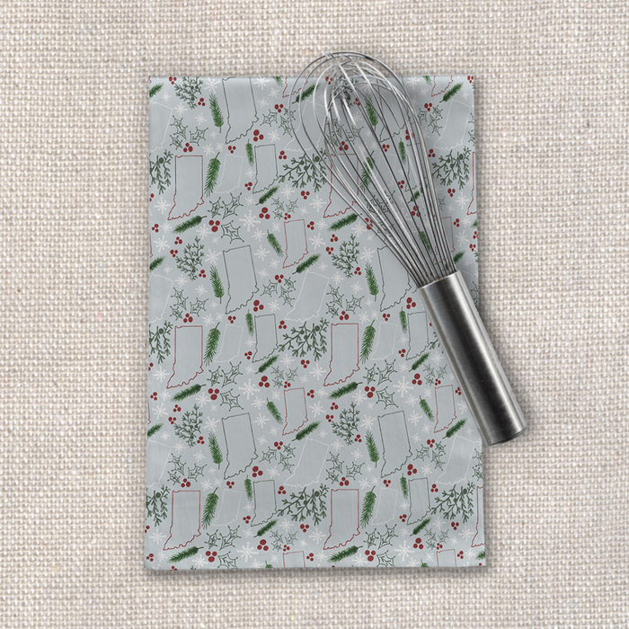 Indiana Christmas Tea Towel