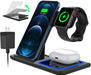 Wireless Charger, 18W Fast Iphone Charging Station for Iphone 16/15/14/13/12 /11/Pro Max/Plus, 3 in 1 Wireless Charging Stand for Iwatch Series SE 10/9/8/7/6/5/4/3, Airpods Pro/3/2 (W/ QC3.0 Adapter)