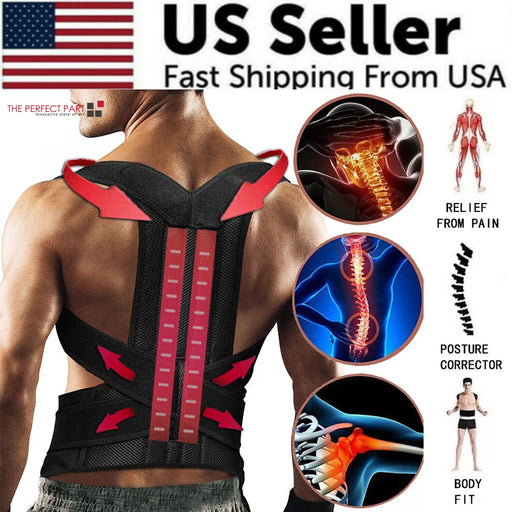 Adjustable Posture Corrector Low Back Support Shoulder Brace Belt for Men Women