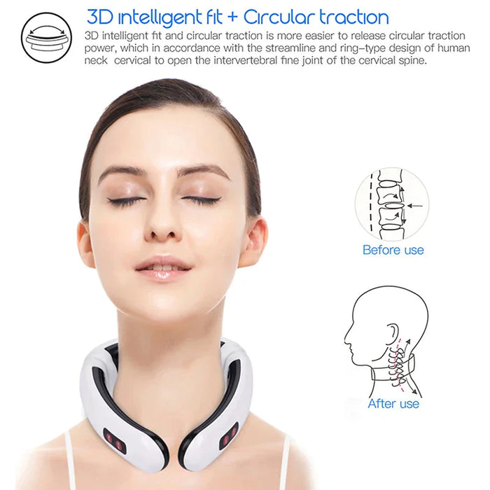 Electric Neck Massager - Pulse & Magnetic Therapy for Instant Pain Relief