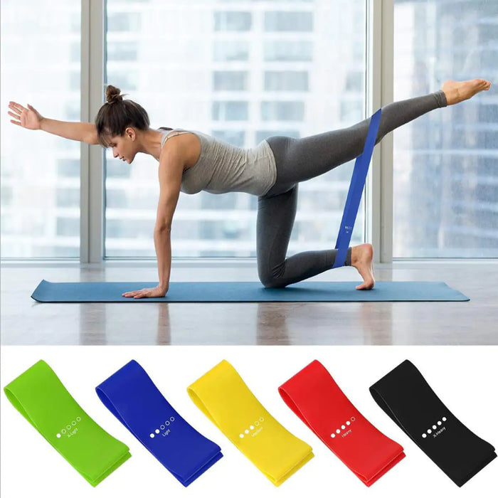 Flex and Stretch Set of 5 Exercise Latex Bands – Your All-in-One Fitness Solution