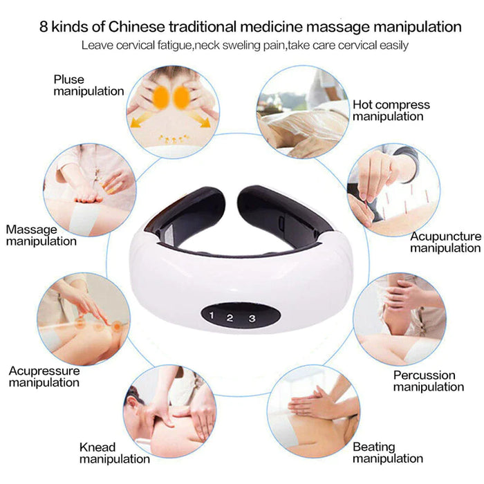 Electric Neck Massager - Pulse & Magnetic Therapy for Instant Pain Relief